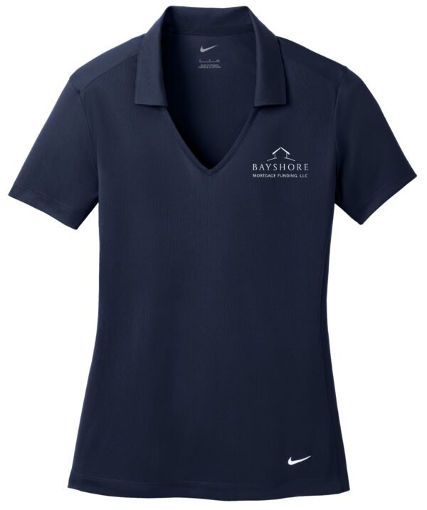 637165_marine_flat_front_White_Logo Nike - Women's Dri-FIT Vertical Mesh Polo 637165