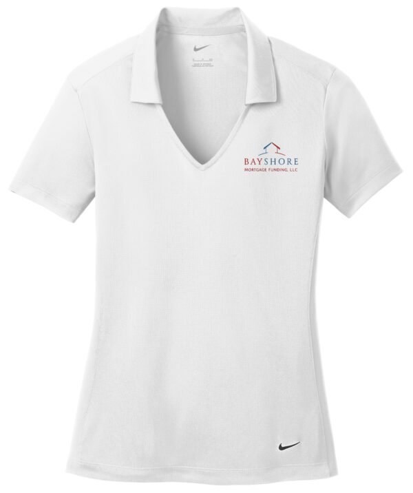 637165_white_flat_front_Color_Logo Nike - Women's Dri-FIT Vertical Mesh Polo 637165