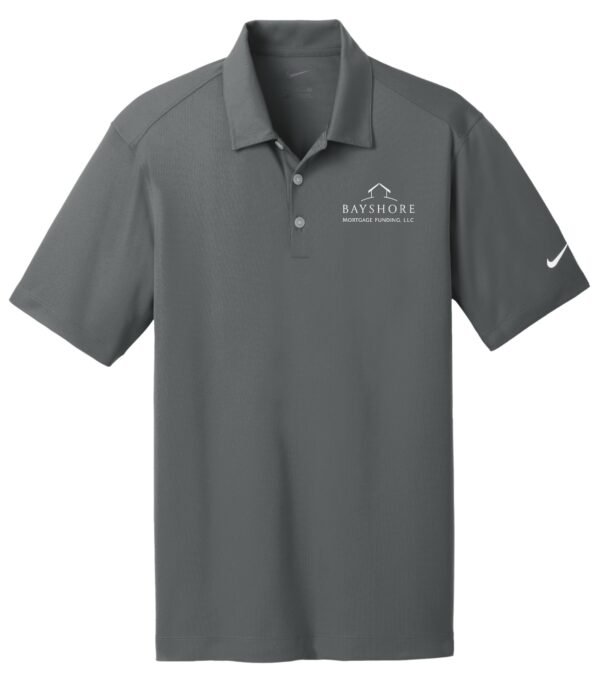 637167_anthracite_flat_front_White_Logo Nike - Men's Dri-FIT Vertical Mesh Polo 637167