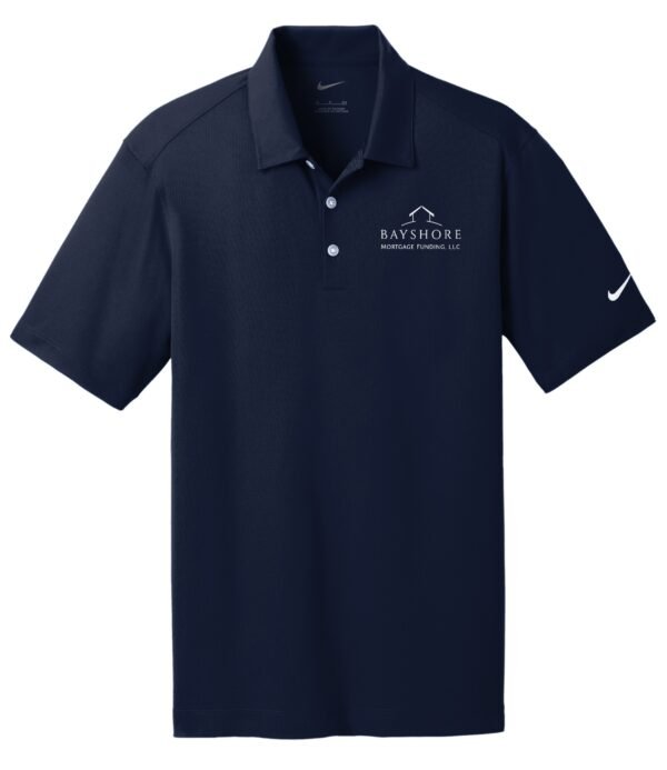 637167_marine_flat_front_White_Logo Nike - Men's Dri-FIT Vertical Mesh Polo 637167