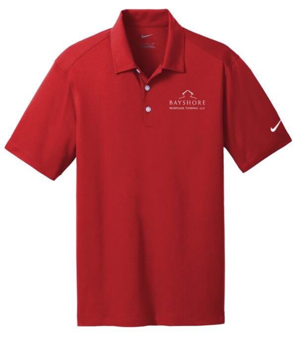 637167_universityred_flat_front_White_Logo Nike - Men's Dri-FIT Vertical Mesh Polo 637167