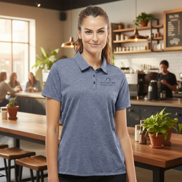 Whisk_d6079bb5e2b2e7389cc4632422fd51f6dr Adidas Women's Heathered Polo - A583