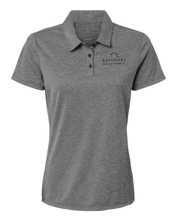 adidas_a583_black_melange_front_high_Black_Logo Adidas Women's Heathered Polo - A583