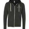 bella___canvas_3909_charcoal_black_triblend_front_high_White_Logo Bella + Canvas Unisex Triblend Fleece Full-Zip Hoodie - 3909