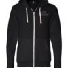 bella___canvas_3909_solid_black_triblend_front_high_White_Logo Bella + Canvas Unisex Triblend Fleece Full-Zip Hoodie - 3909