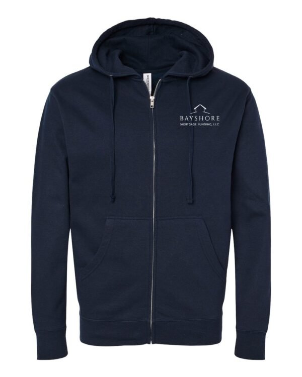 independent_trading_co__ss4500z_classic_navy_front_high_White_Logo Independent Trading Co. Unisex Midweight Full Zip Hooded Sweatshirt - SS4500Z