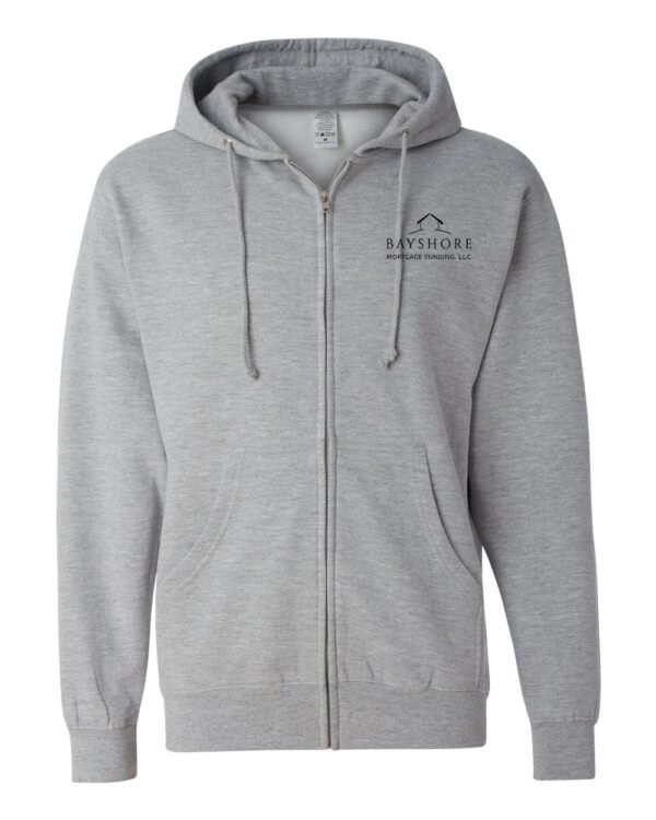 independent_trading_co__ss4500z_grey_heather_front_high_Black_Logo Independent Trading Co. Unisex Midweight Full Zip Hooded Sweatshirt - SS4500Z