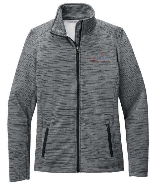 l231_black_flat_front_color_logo Port Authority Ladies’ Digi Stripe Fleece Jacket - L231