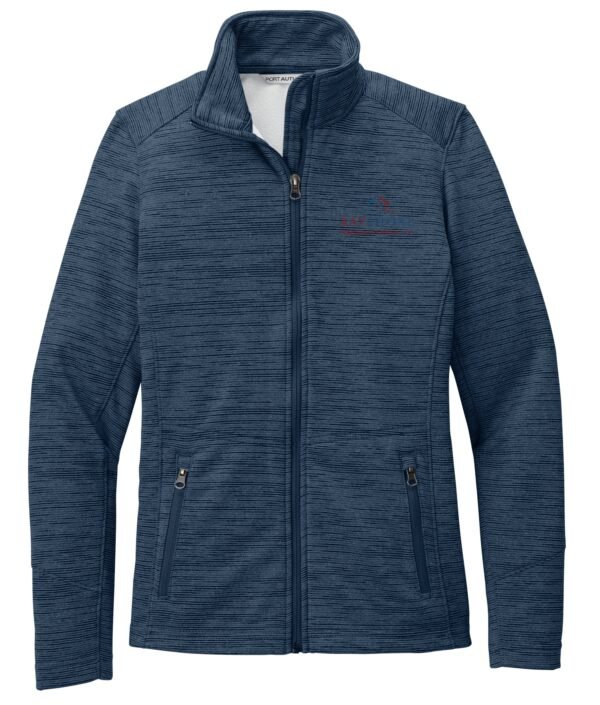 l231_navy_flat_front_color_logo Port Authority Ladies’ Digi Stripe Fleece Jacket - L231