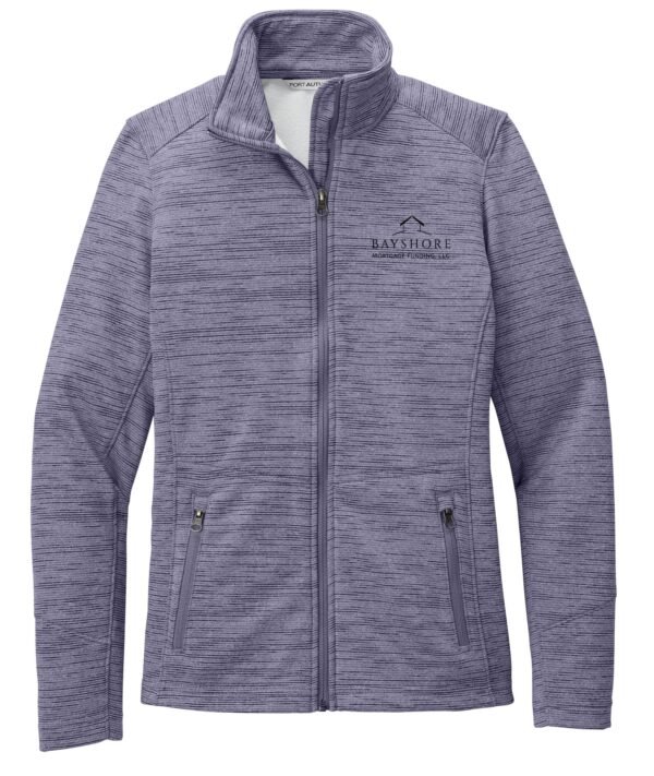 l231_purple_flat_front_black_logo Port Authority Ladies’ Digi Stripe Fleece Jacket - L231