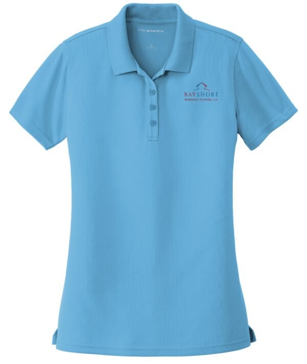 lk110_carolina_blue_flat_front_Color_Logo2 Port Authority Women's Dry Zone UV Micro-Mesh Polo - LK110