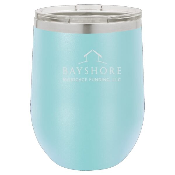 ltm857_blank_light_blue_Silver_Logo 12 oz. Stainless Steel Stemless Wine Tumblers