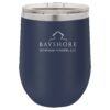 ltm861_blank_navy_blue_Silver_Logo 12 oz. Stainless Steel Stemless Wine Tumblers
