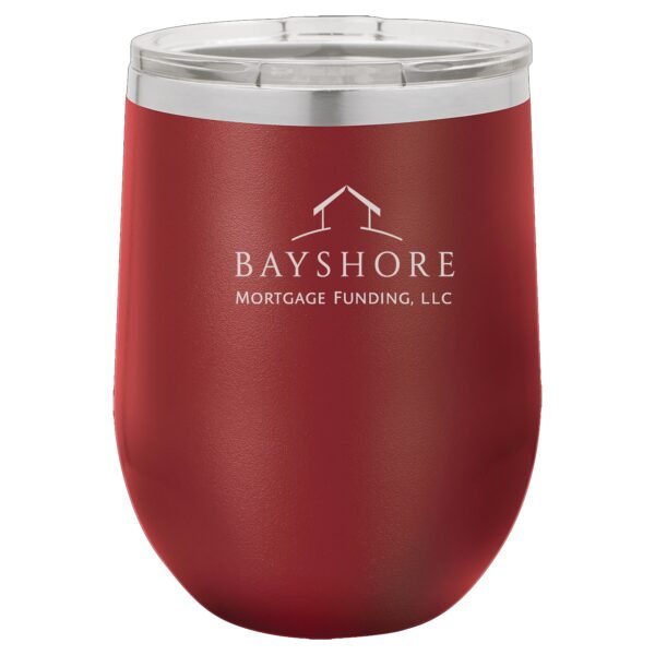 ltm863_blank_maroon_Silver_Logo 12 oz. Stainless Steel Stemless Wine Tumblers