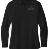 mm2001_deepblack_flat_front_white_logo Mercer+Mettle Women's Long Sleeve Stretch Woven Shirt - MM2001