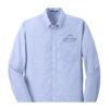 port_authority_s658_long_sleeve_oxford_shirts__oxford_blue_Black_logo Port Authority Men's SuperPro Oxford Shirt - S658