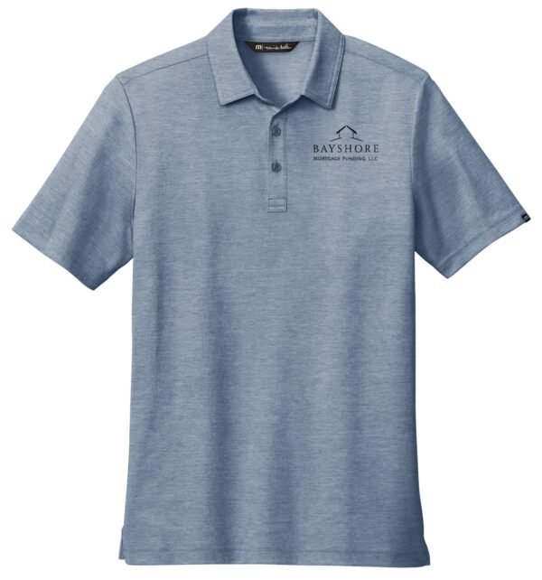 tm1mu412_blue_nights_heather_flat_front_Black TravisMathew Men's Oceanside Heather Polo - TM1MU412