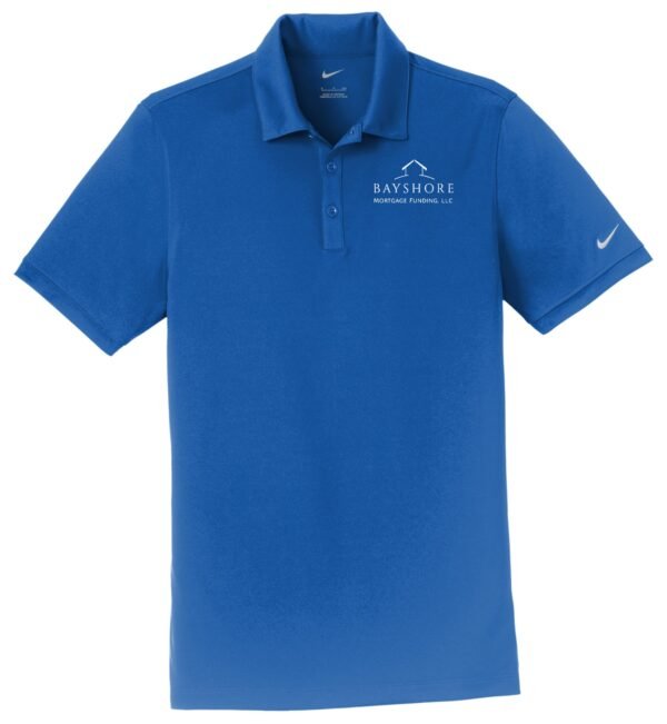 799802_gymblue_flat_front_white_logo Nike 799802 Dri-FIT Men's Players Modern Fit Polo