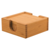 4" x 4" Bamboo Square 4-Coaster Set with Holder