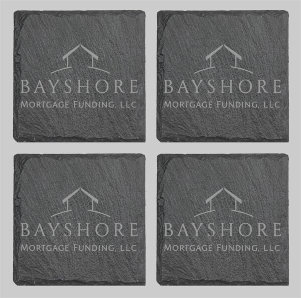 Slate Square Coaster Set 4" x 4" Slate Square 4-Coaster Set