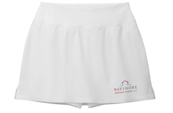 lst486_white_flat_front_bayshore_logo_for_printing__12_in_wide__color_logo Sport-Tek Women's Repeat Skort - LST486